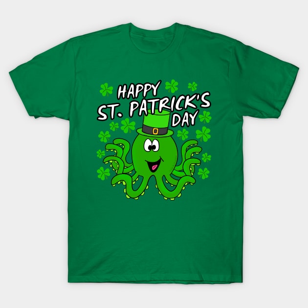 Happy St. Patrick's Day 2022 Octopus Wildlife Lover T-Shirt by doodlerob